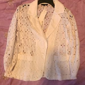 White eyelet jacket.